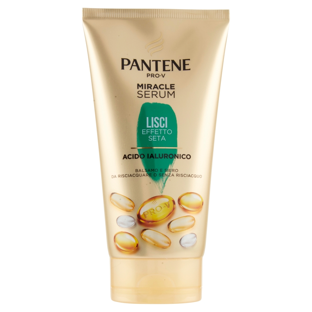 Pantene Balsamo e Siero Capelli con Acido Ialuronico Miracle Serum Lisci Effetto Seta 150 ml